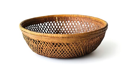 wooden bowl on white background