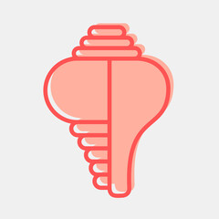 Icon conch shell. Buddhism and vesak elements. Icon in two tone style.