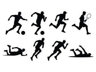 Dynamic Sports Silhouettes of Athletes in Action