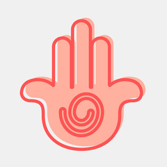 Icon hamsa. Buddhism and vesak elements. Icon in two tone style.