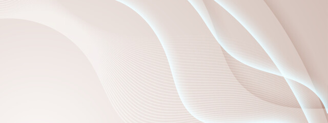 Obraz premium Light brown abstract background with white wavy lines suitable for web design, social media, branding, and print materials.