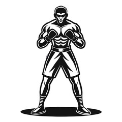 Silhouette of Strong Man Raising Fist in Victory or Protest