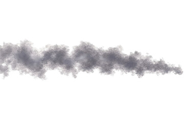 Realistic Gray Smoke Trail on Transparent Background Illustration