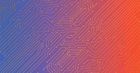 vector Abstract circuit board connecting dots and lines , data visualization technology background isolated design.