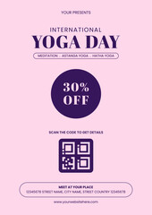 Fototapeta premium Cartoon Illustration of International Yoga Day Awareness Flyer