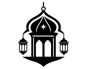 Islamic Lamp Vector & Tire Silhouette SVG Design | Vector Clipart