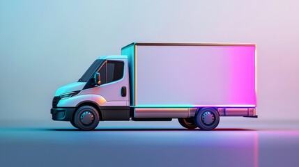 A modern delivery truck showcasing vibrant gradient colors and sleek design.