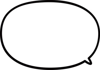 右下に吹き出しの尻尾、または吹き出し口がある、丸みをおびたかわいいシンプルな吹き出し