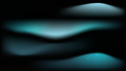 Black background adorned with blue and green waves. Perfect for abstract backgrounds, graphic designs, web banners, or digital presentations.