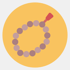 Icon beads. Buddhism and vesak elements. Icon in color mate style.