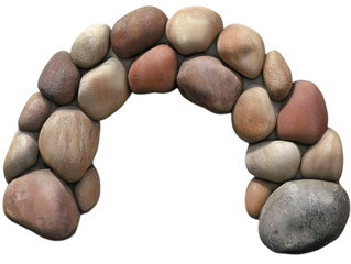 Realistic Image of Stone Archway with Brown and Gray Rocks on Transparent Background