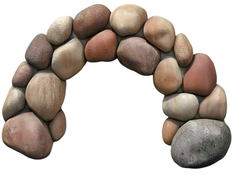 Realistic Image of Stone Archway with Brown and Gray Rocks on Transparent Background