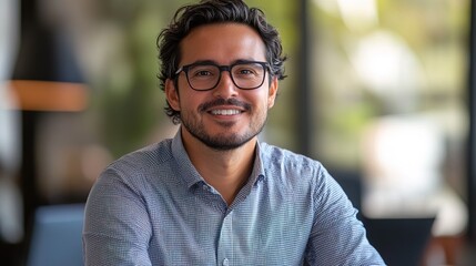 Obraz premium A Hispanic businessman presenting a data-driven pitch to investors