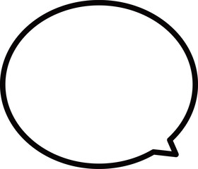 右下に吹き出しの尻尾、または吹き出し口がある、丸みをおびたかわいいシンプルな吹き出し