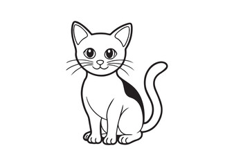 Naklejka premium Cute Cat Design, Curious Kitten Clipart, Cat Silhouette Vector