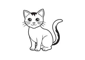 Obraz premium Cute Cat Design, Curious Kitten Clipart, Cat Silhouette Vector