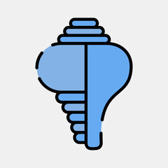 Icon conch shell. Buddhism and vesak elements. Icon in filled line style.