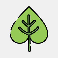 Icon leaf. Buddhism and vesak elements. Icon in filled line style.