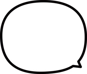 右下に吹き出しの尻尾、または吹き出し口がある、丸みをおびたかわいいシンプルな吹き出し