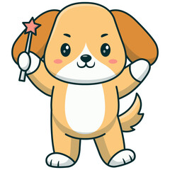 Cute Baby Dog Cartoon Character. Isolated on White Background.