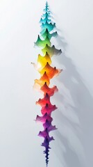 Colorful abstract art showcasing vibrant layered shapes and shadows on a wall.