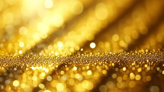 Abstract Sparkling Gold Shimmer Gleaming, shimmering surface with bokeh background