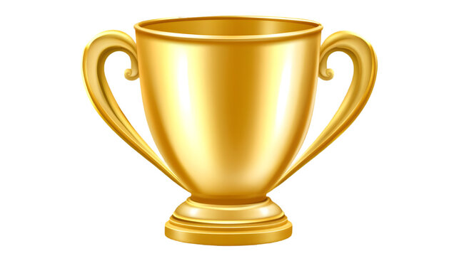 Shiny Golden Trophy Illustration Isolated on Transparent Background