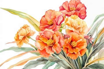 Vibrant orange blossoms in a delicate floral arrangement.