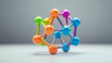 Obraz premium Colorful molecular structure demonstrating chemistry and scientific concepts.