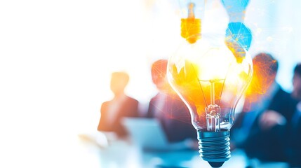 Bright Ideas Illuminating Business Collaboration Teamwork