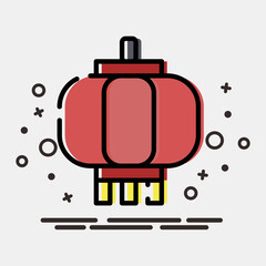 Icon lantern. Buddhism and vesak elements. Icon in MBE style.