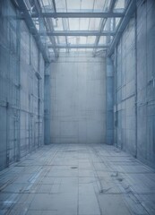 Blueprint overlayed with faded blue photo effect, abstract architectural lines ,  architecture,  style