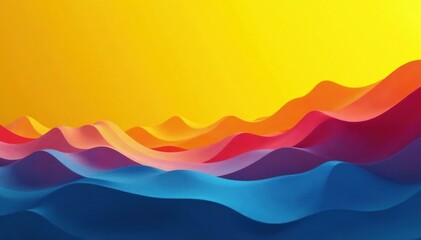Geometric wave shapes, vibrant yellow gradient, geometric, ripple, background