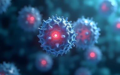 3d rendering of Human cell or Embryonic stem cell microscope background. High quality