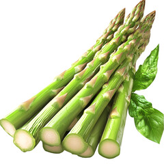 Fototapeta premium Fresh green asparagus spears vegetable healthy cooking ingredient spring food PNG On Transparent Background