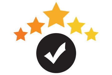 Stars rating review icon. Feedback, Best seller, Quality icon isolated on white background. Vector illustration.