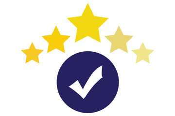 Stars rating review icon. Feedback, Best seller, Quality icon isolated on white background. Vector illustration.