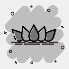 Icon lotus. Buddhism and vesak elements. Icon in comic style.