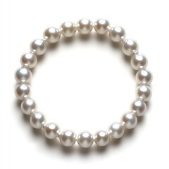 Obraz premium Elegant Pearl Necklace A Circle of Lustrous Gems, Gleaming on a Pristine White Background