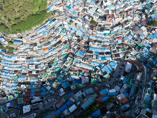 This is an aerial photograph of the scenery of small houses.
