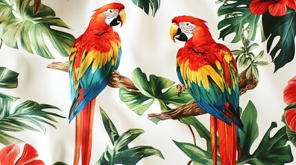 Fototapeta premium Hawaiian pattern pants