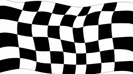 Fototapeta premium Waving checkered flag, black and white squares, finish line symbol, victory, competition, racing, success.