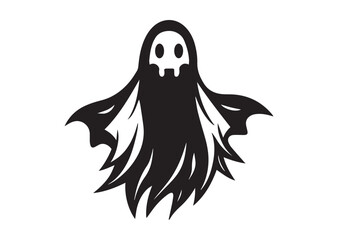 Cute Ghost Design, Halloween Ghost Silhouette Vector