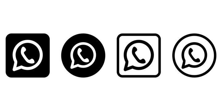 WhatsApp icon vector logo design, editable social media icons, symbols, graphics, illustrations, web