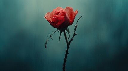 Red rose in soft focus