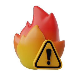 3D Triangle yellow fire warning.