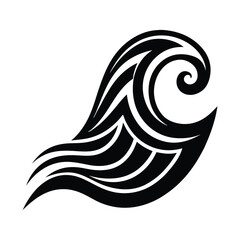 Naklejka premium Polynesian Wave Tribal Tattoo Vector Art