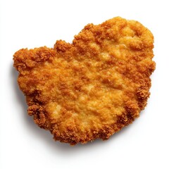 Golden Fried Chicken Cutlet on White Background for Menu or Recipe Illustration and Presentation