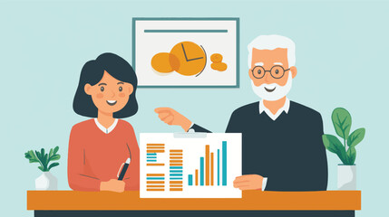 business people with chart