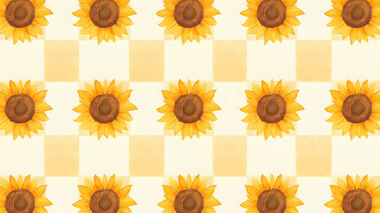 Sunflower patterns in a bright environment nature scene graphic design cheerful atmosphere